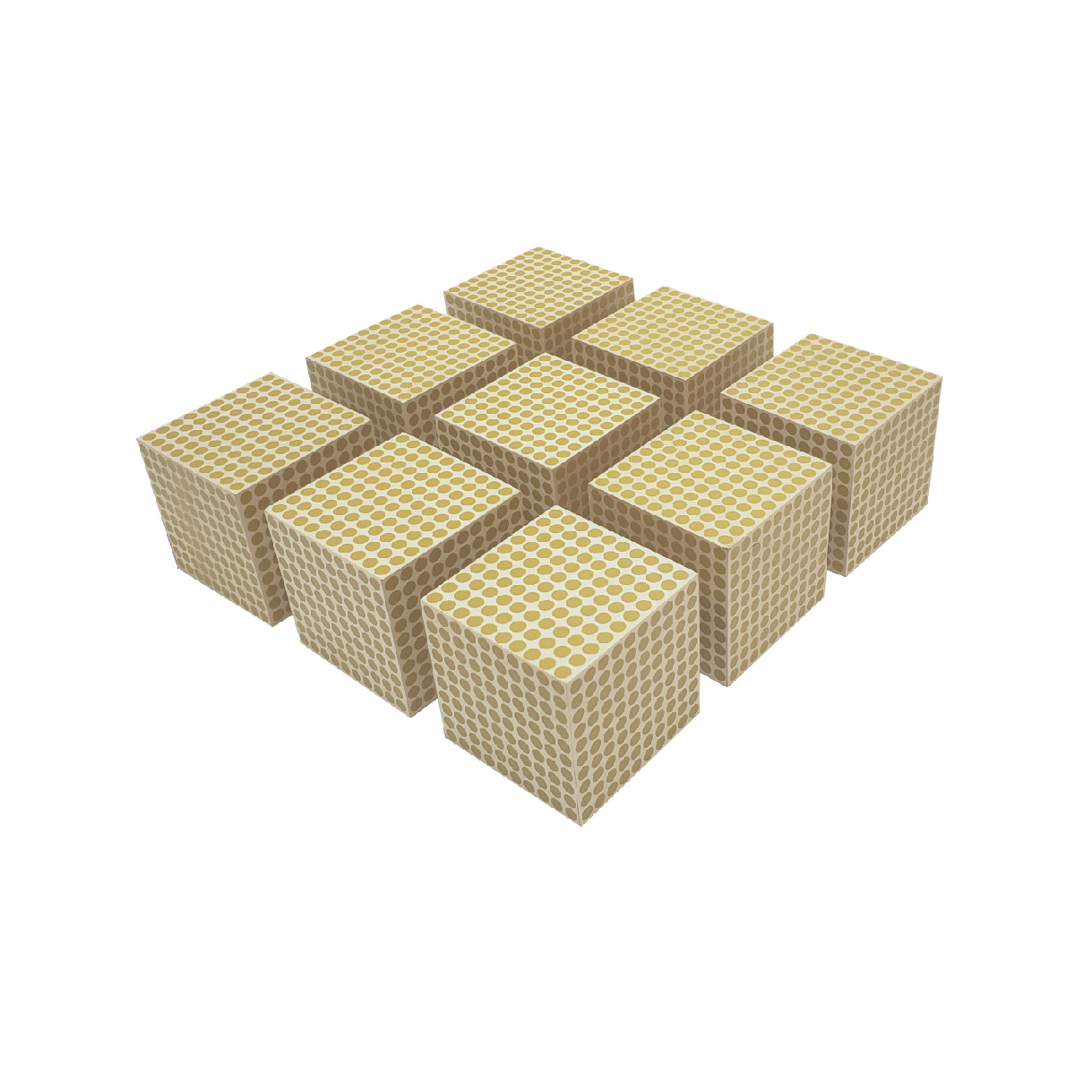 9 Wooden Cubes of 1000