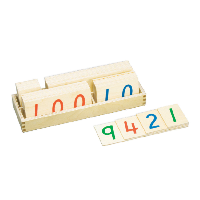 Wooden Number Cards 1-9000 Large ( 2 3/4" Tall )