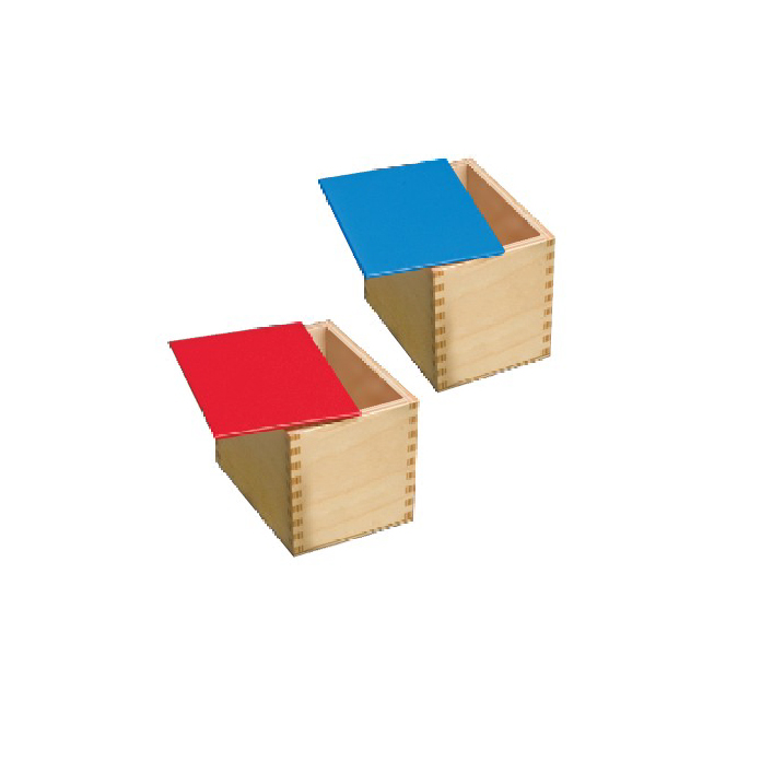 Sound Boxes - Set of red & blue boxes with lids only
