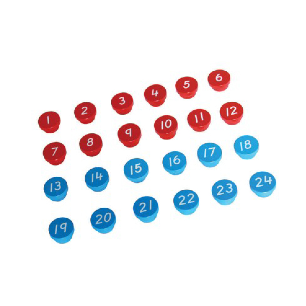 Clock - set of red & blue clock pieces