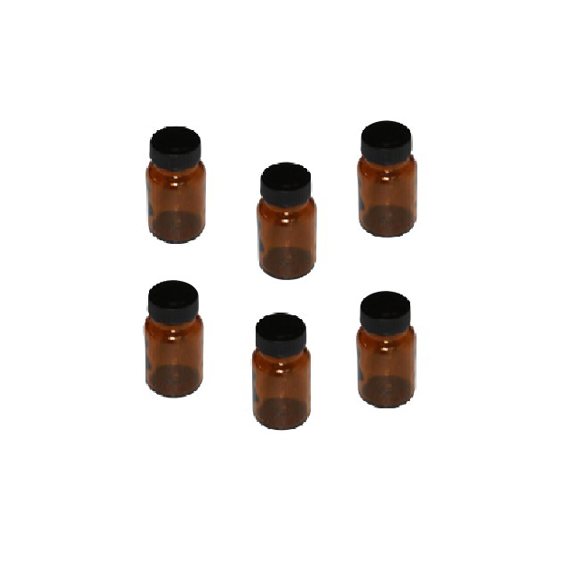 Smelling Bottle with black cap - any 1 glass bottle