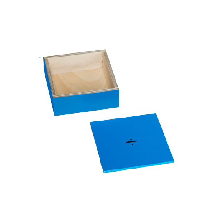 Division Working Charts - Set of blue number tiles with box